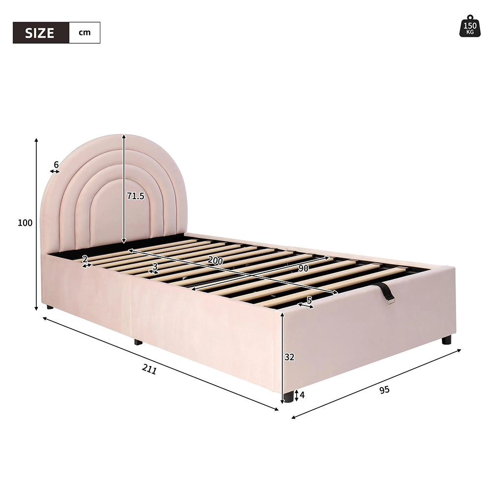 Letto bambino 90x200cm?- Xylo - velluto rosa