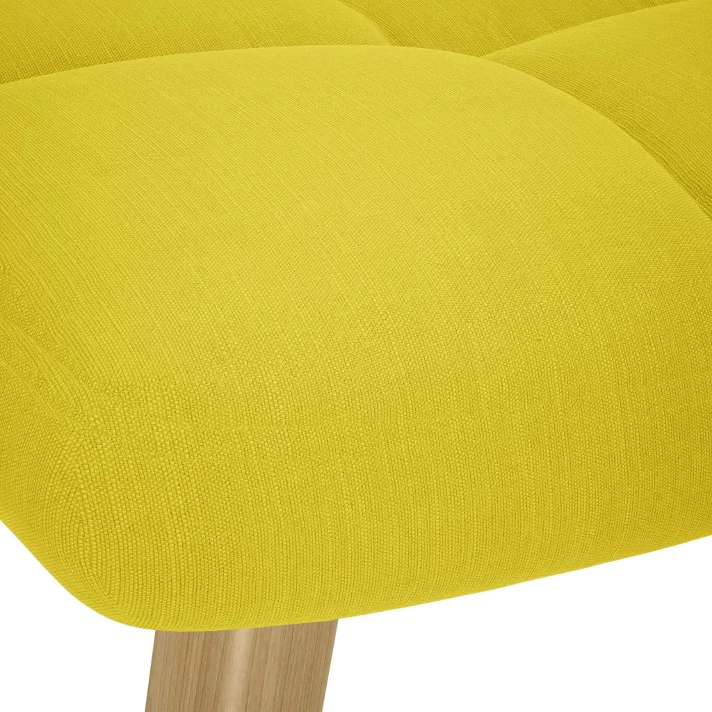 Sedia Relax con Poggiapiedi Giallo Chiaro in Tessuto 4016787