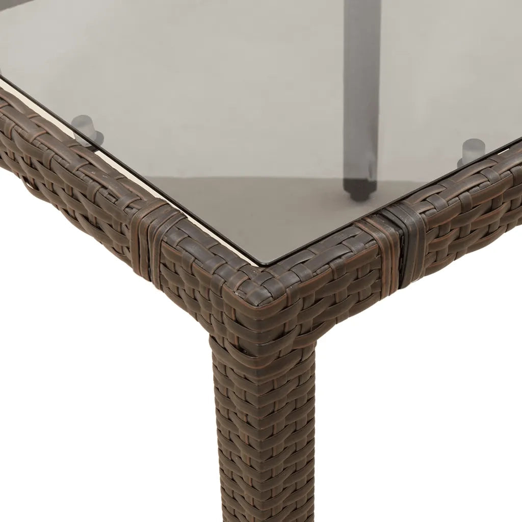 Set BistrÃ² da Giardino 3 pz con Cuscini in Polyrattan Marrone