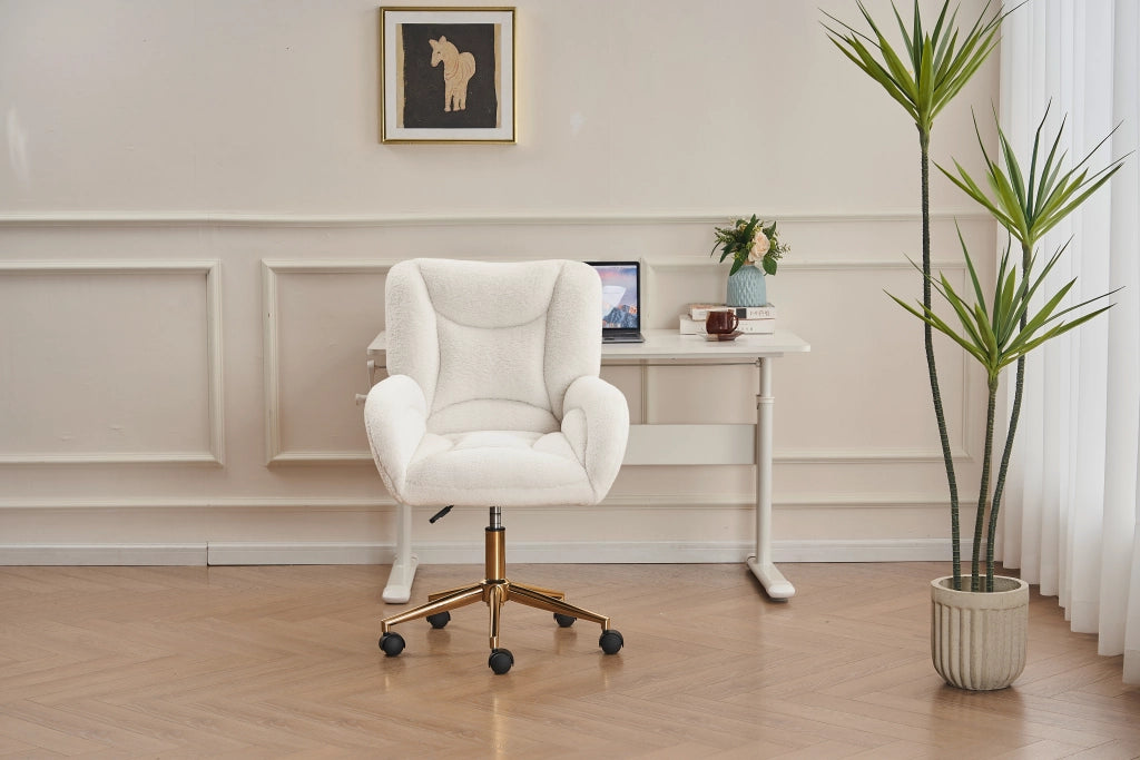 SEDIA DA UFFICIO Girevole Regolabile in Altezza 64x62x92,5 cm Teddy Bianco