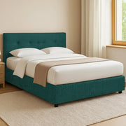 Bolton, Letto Piazza e Mezza Sfoderabile Made in Italy, Verde Petrolio