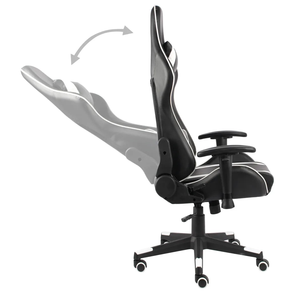 Sedia da Gaming | Sedia da e-sports Girevole Bianca in PVC