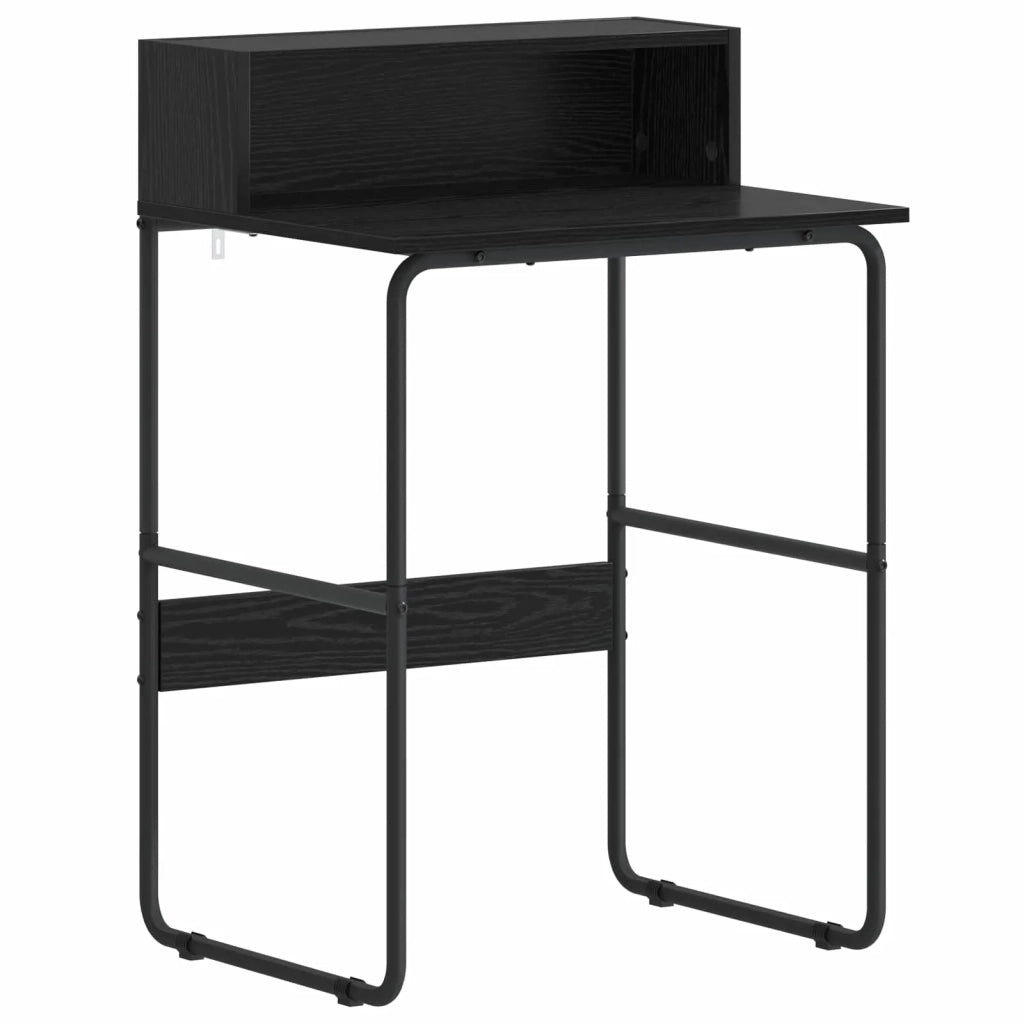 Scrivania con Spazio di Archiviazione Rovere Nero 8008014