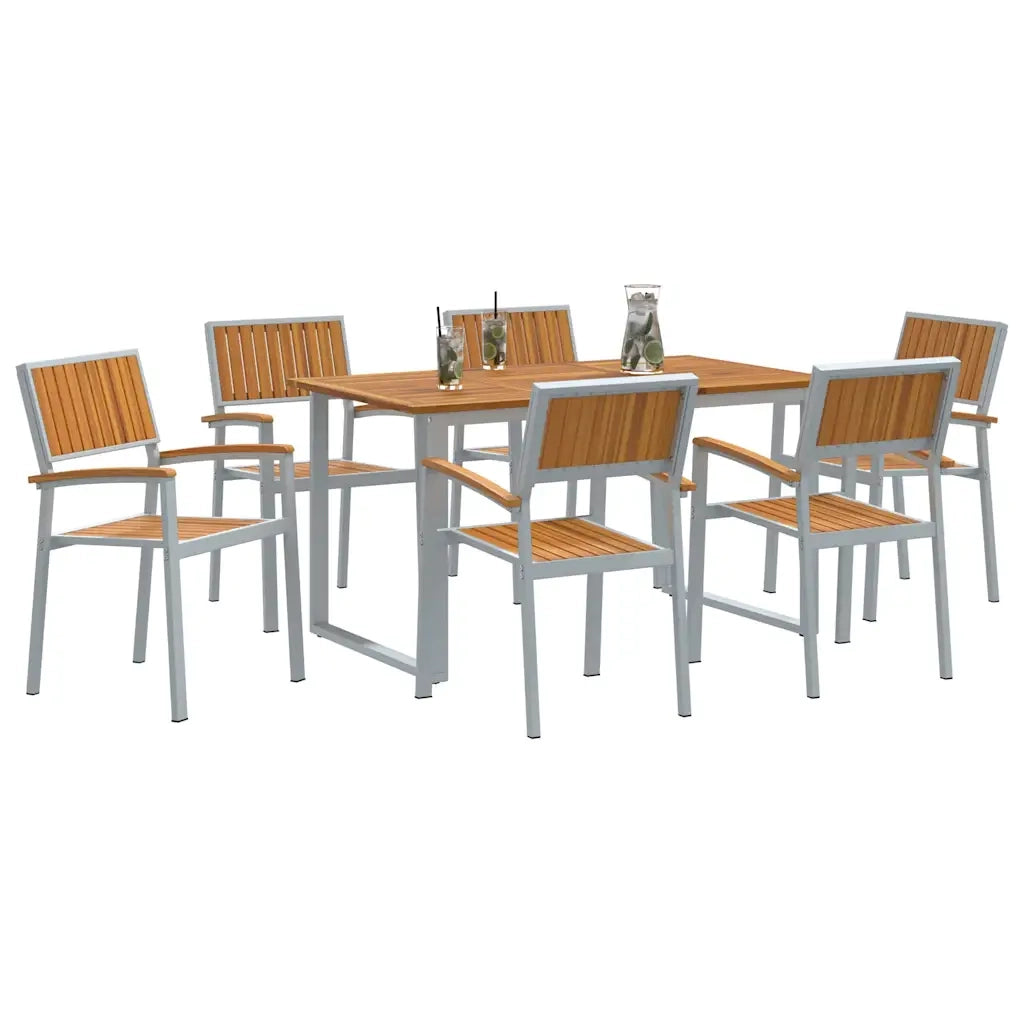 Set da Pranzo per Giardino 7 pcs Grigio 3284352