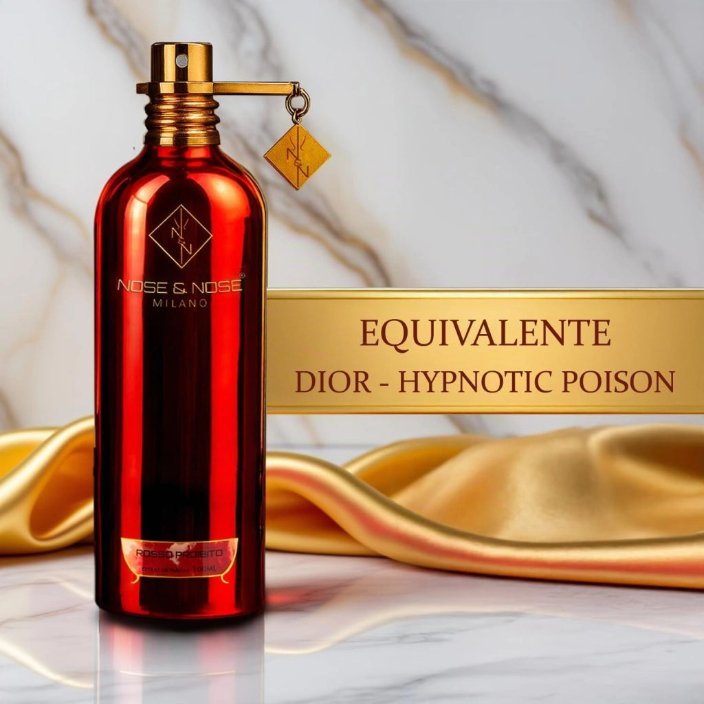 Nose & Nose Milano Rosso Proibito Profumo Unisex 100 ml – Extrait de Parfum 30% Essenza Pura, Ispirato a Hypnotic, Fragranza Intensa e Persistente