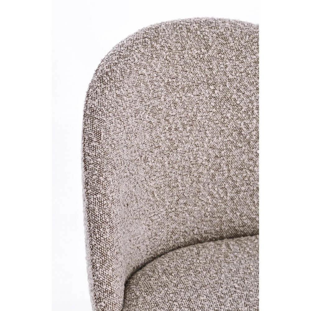 Set di 4 Sedie Imbottite in Tessuto Bouclé con Gambe in Acciaio Nero - GABRI