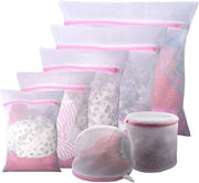 Set di 7 setole per lavatrice - lingerie e bucato fine - sacchetto per lavare con cerniera - resistente al calore - ideale per intimo, calze, reggiseni - abbigliamento, tende