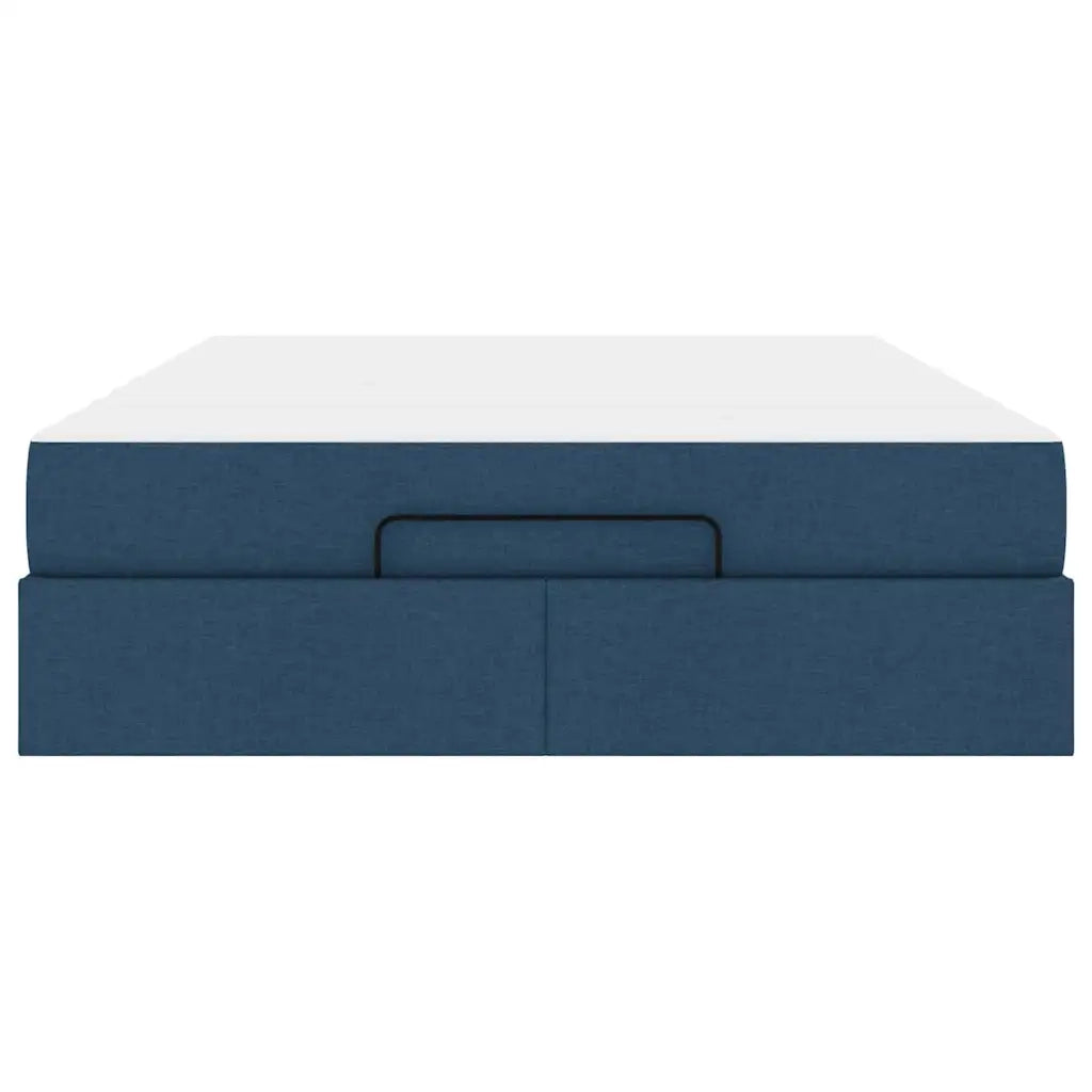 vidaXL Struttura del letto con archiviazione Blu 140 x 200 cm Tessuto