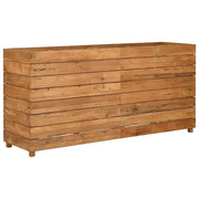 Fioriere | Cassetta per fiori | Letto Rialzato 150x40x72 cm Legno di Teak di Recupero e Acciaio
