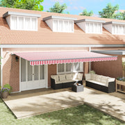 Tenda Retrattile Automatica con Striscia LED Rossa e Bianca 600x350 cm