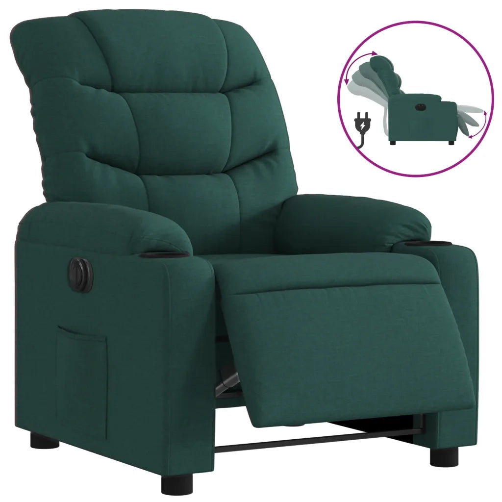 Poltrona Elettrica Reclinabile Verde Scuro in Tessutocod mxl 84888