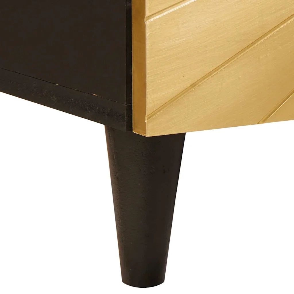 Mobile laterale con archiviazione Nero e Oro 60 x 33,5 x 75 cm 4017854