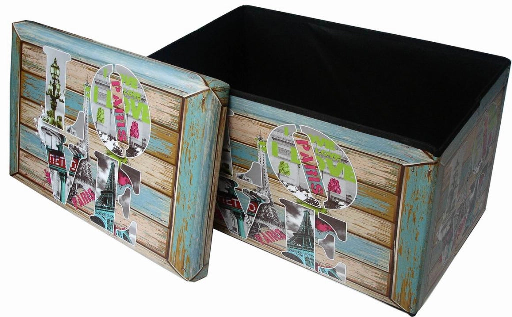 Biscottini Pouf contenitore richiudibile in ecopelle Praticissimo 60x36x36 realizzato