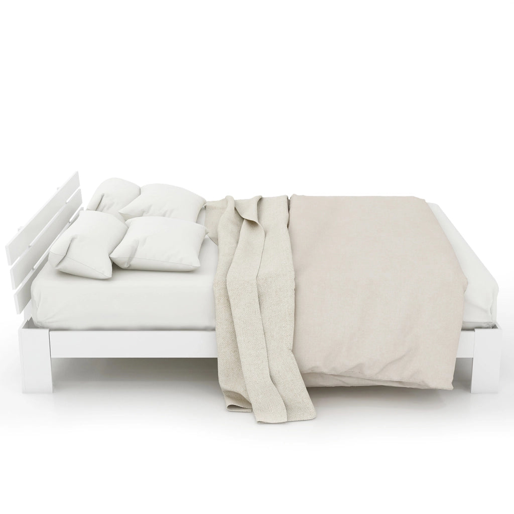 Letto Matrimoniale in Legno Massello di Pino con Testiera e Doghe ¨C MINIMAL ¨C 140x200