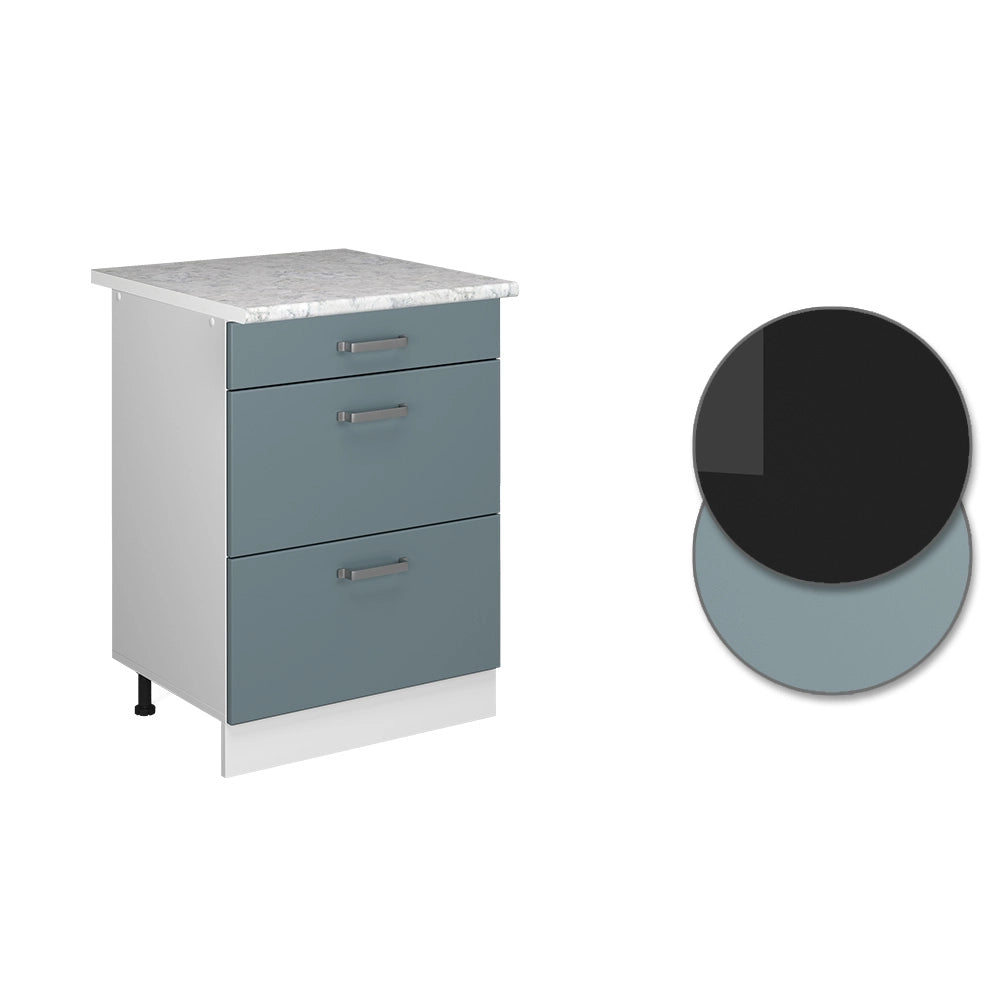 Vicco Base universale Grigio-blu 60 cm con cassetti