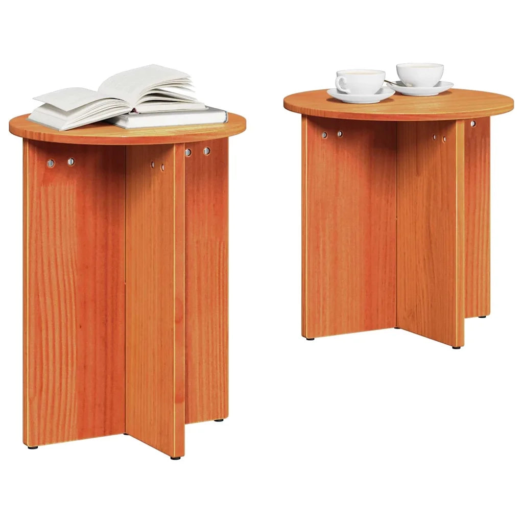 vidaXL Tavolino da salotto 2 pcs Cera marrone 41.5 x 41.5 x 41 cm