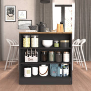 WHOUS Mobile a scaffale Sole con 3 ripiani antracite opaco e rovere 90x90x25 cm