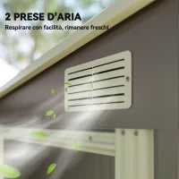 Capanno Attrezzi in Metallo 1.5x2m con Base, Porta Scorrevole e Tetto Inclinato, Grigio Chiaro