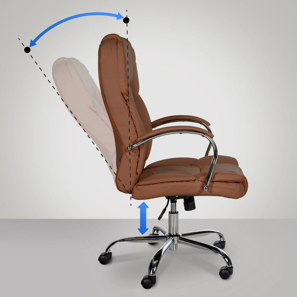 Poltrona ufficio XXL Xanthos in similpelle marrone chiaro