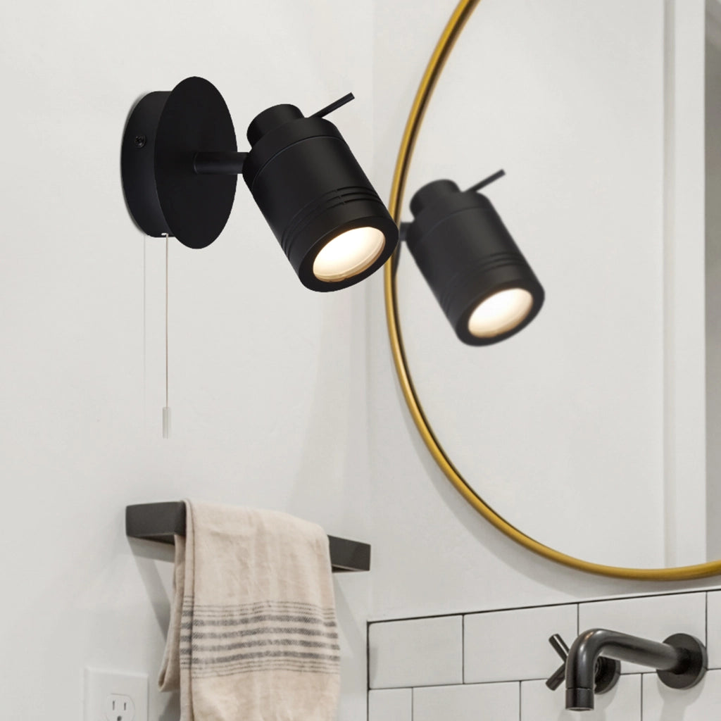 Plafoniera Contemporanea Sansone Acciaio Nero Policarbonato 1 Luce Gu10