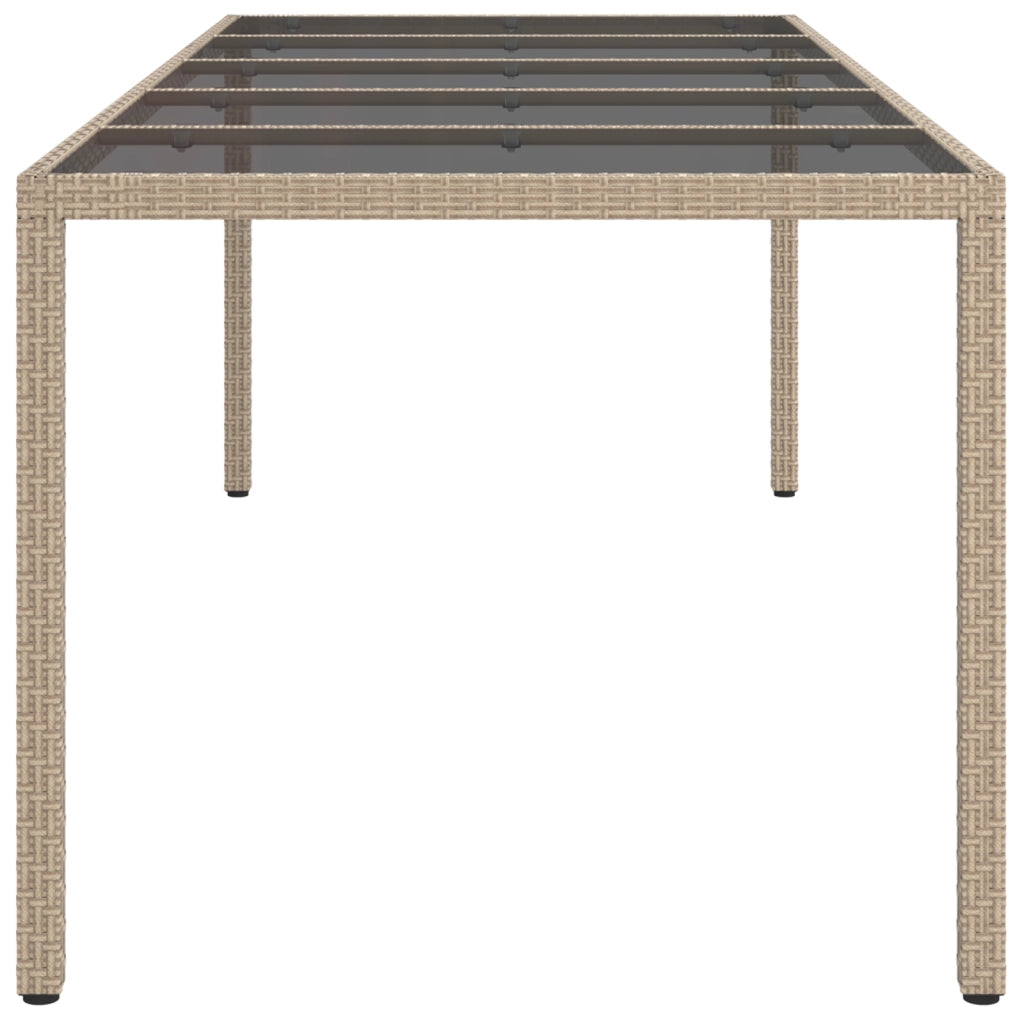 Tavolo da Pranzo da Giardino Beige 250x100x75 cm Polyrattan