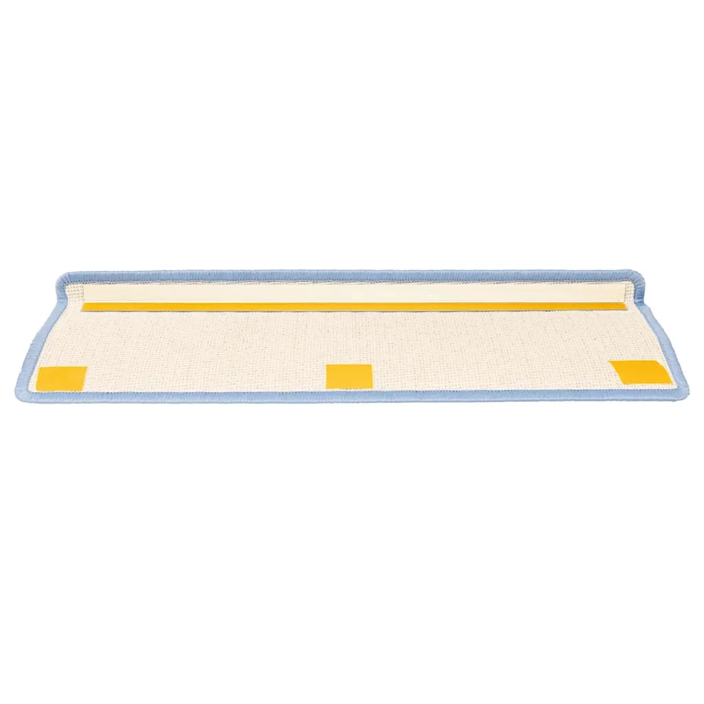 Tappetini per scale 15 pz 65x21x4 cm Blu mare con bordo rettangolare 326194