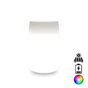 Vaso luminoso alto moderno di design Ø43 H75 in polimero resistente con LED multicolor con batteria e solare per interno ed esterno - Made in Italy