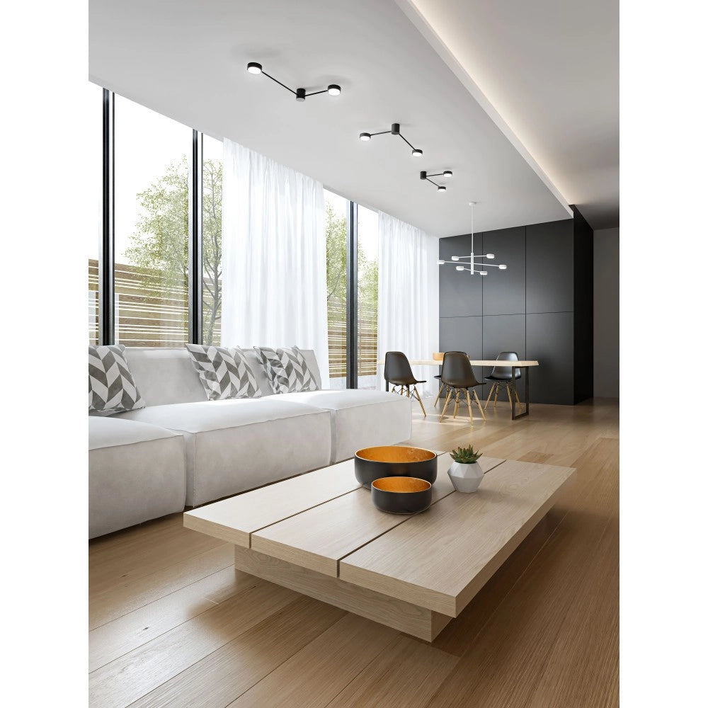 Lampada da soffitto Eclipsia nera - d850x845mm 6xGX53 - Lampadario pendente in metallo elegante