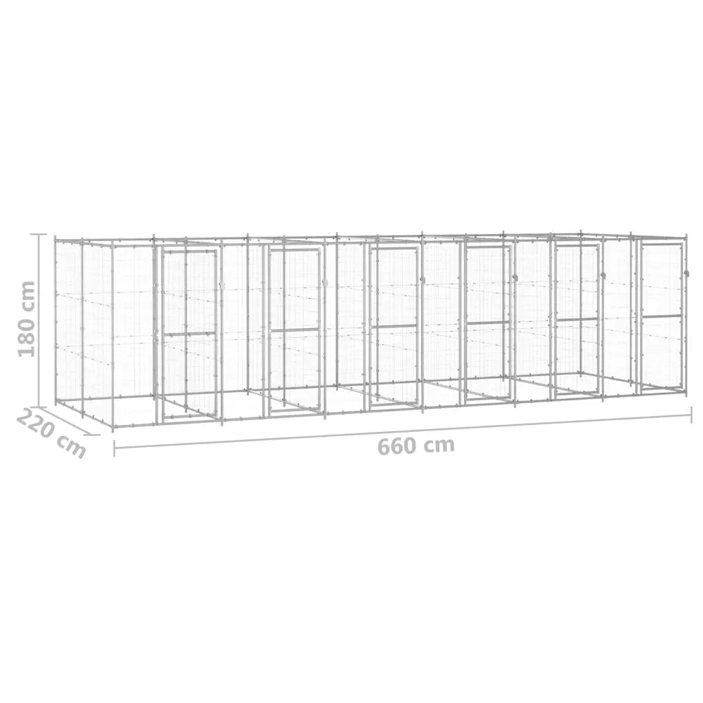 Gabbia per Cani da Esterno in Acciaio Zincato 14,52 mÂ² cod mxl 59966