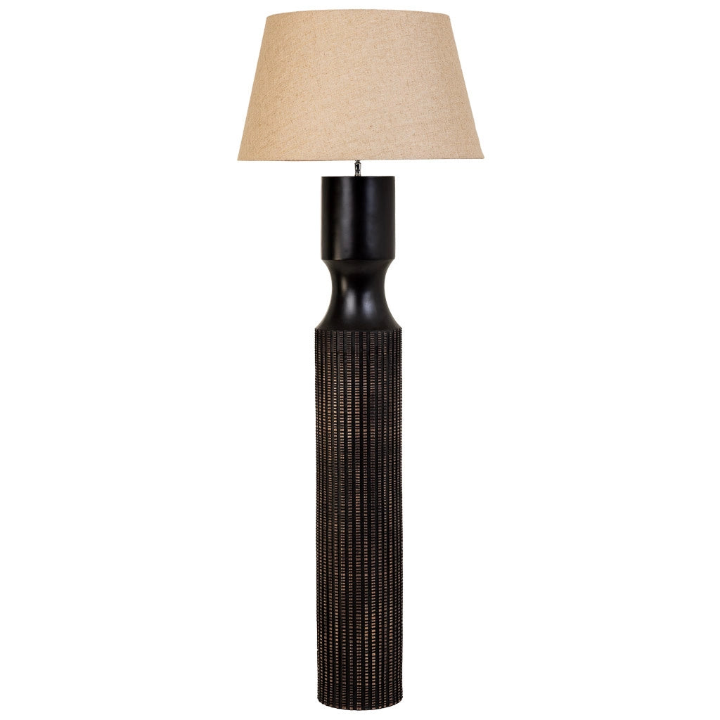 Lampada da terra in poliresina marrone