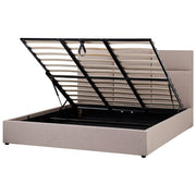 Letto ottomano Taupe Poliestere Rivestito 180 x 200 cm con Storage e Testata Mobili da Camera da Letto