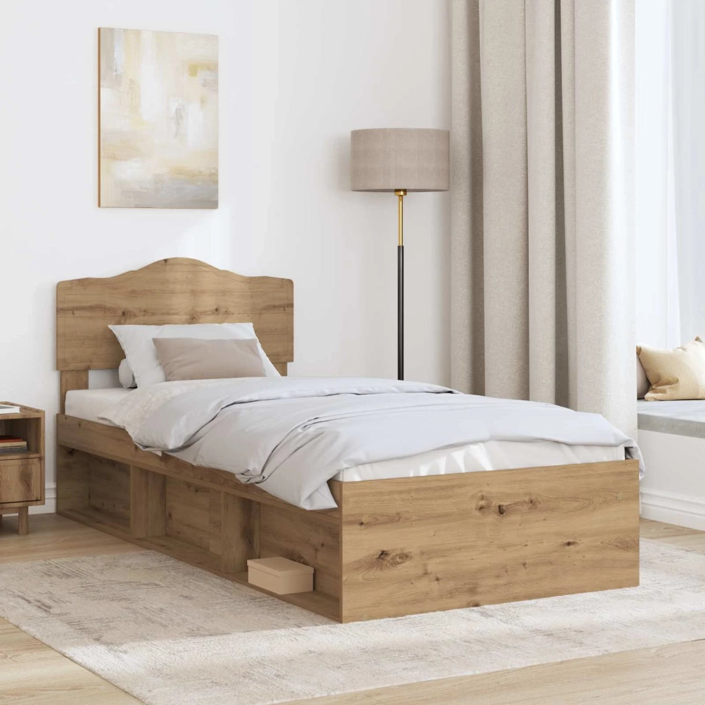 Struttura del letto con testiera Rovere Artigianale 90 x 190 cm 3412960