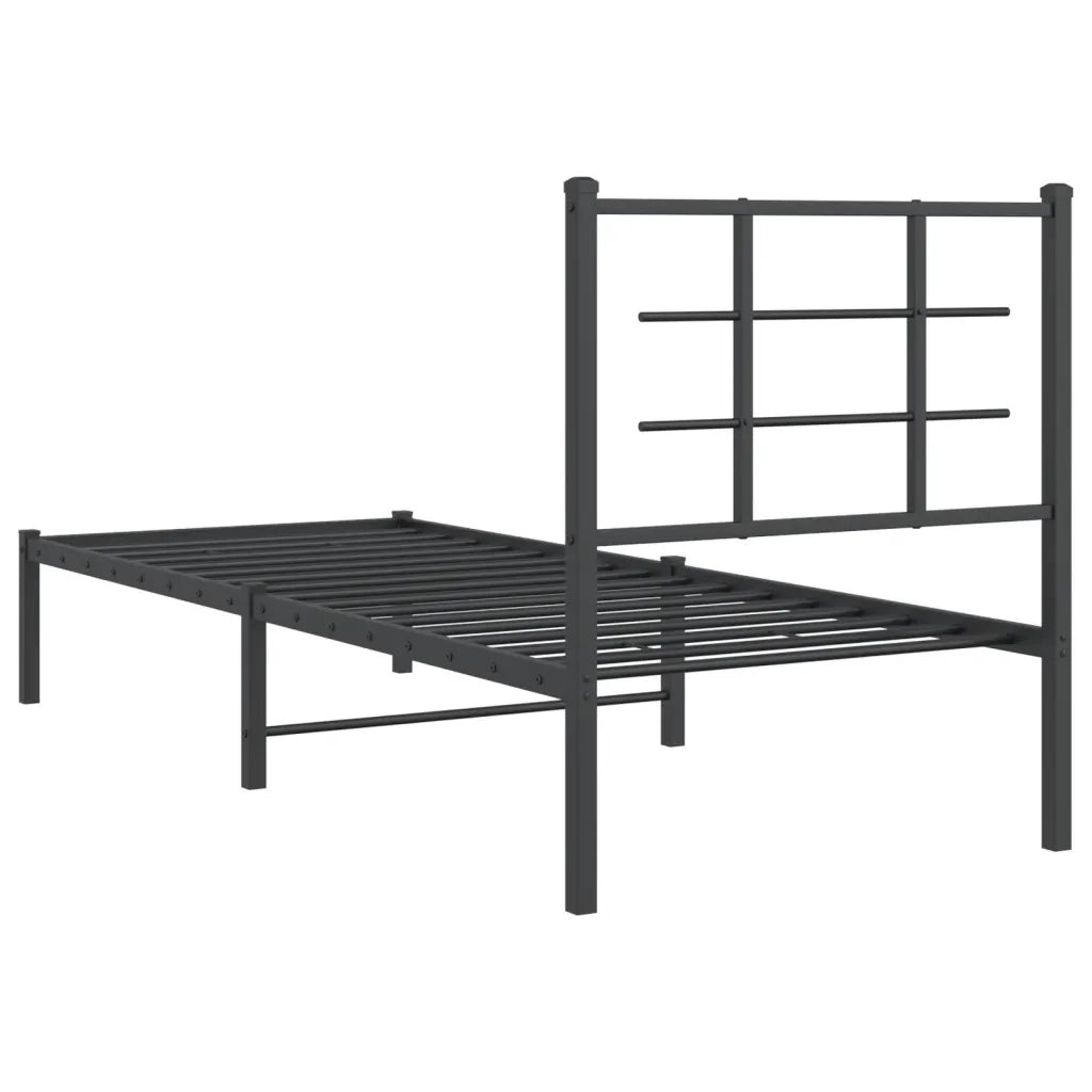 Giroletto con Testiera-Struttura Letto con testiera in Metallo Nero 75x190 cm 488734
