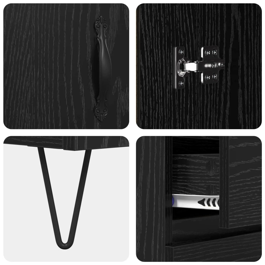Credenza Rovere Nero 69,5 x 34 x 90 cm Legno ingegnerizzato