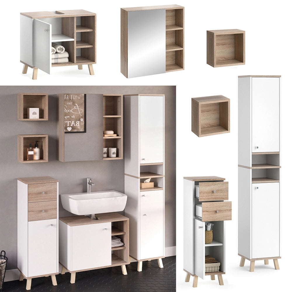 Vicco Set mobili bagno Bianco 5 parti