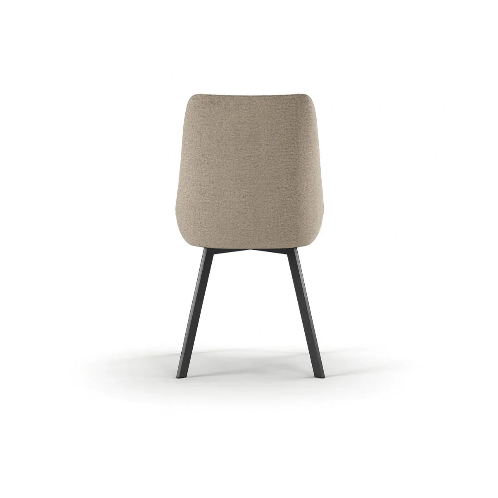 Set di 4 sedie da pranzo imbottite in microfibra beige Artemis con struttura in metallo facili da pulire | Duzzle
