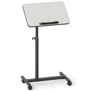 Tavolo laterale regolabile con altezza regolabile e piano inclinabile, Tavolino con ruote per soggiorno e camera da letto Grigio-Tavolini per laptop