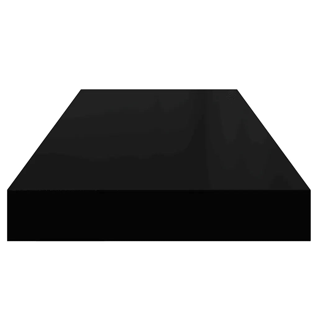 Scaffali a Parete 4 pz Nero Lucido 60x23,5x3,8 cm in MDF 323771