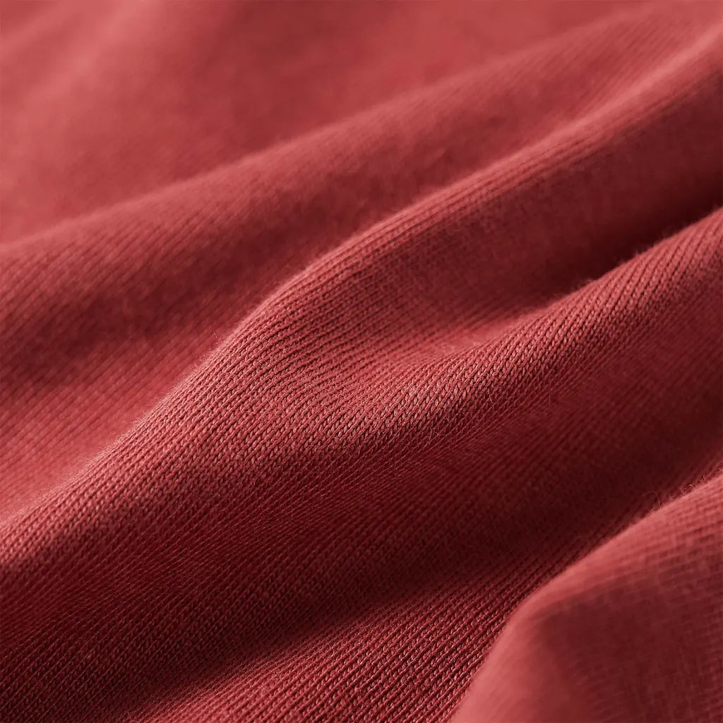 Maglietta Bambino Maniche Lunghe Rosso Bruciato 128 13457