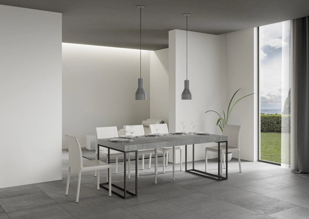 Consolle Allungabile 90-300x40x77 cm in Nobilitato Grigio