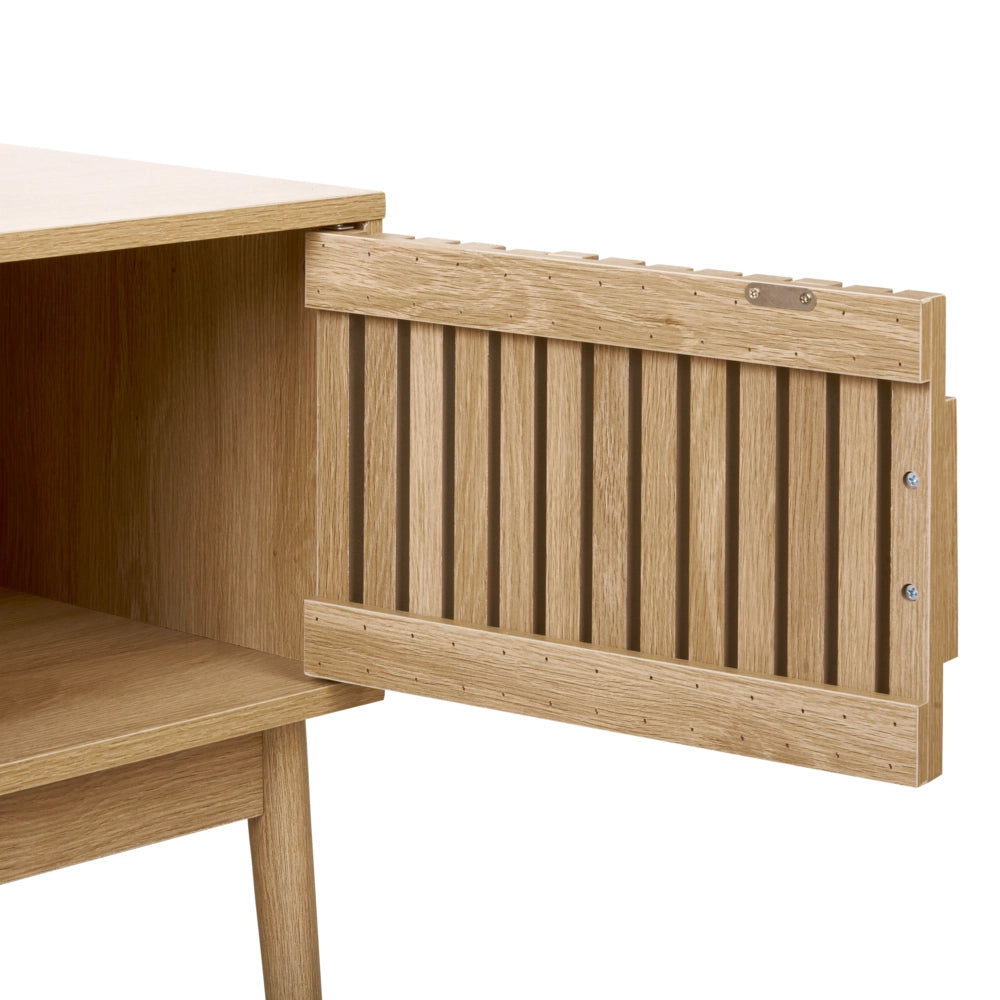 Porta TV in legno chiaro con 2 ante e ripiani Soggiorno in stile scandinavo