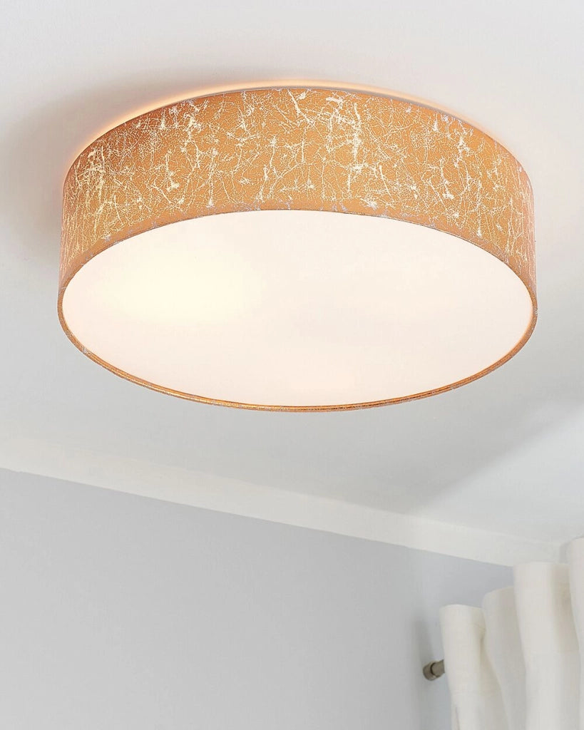 Plafoniera rotonda rame ø 45 cm Boho in cotone sintetico boho stile moderno soggiorno