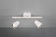 TOULOUSE BARRA 2 SPOTS LED 7W 800lm, 3000K BIANCO SATINATO CON BORDO CROMATO L. 34CM