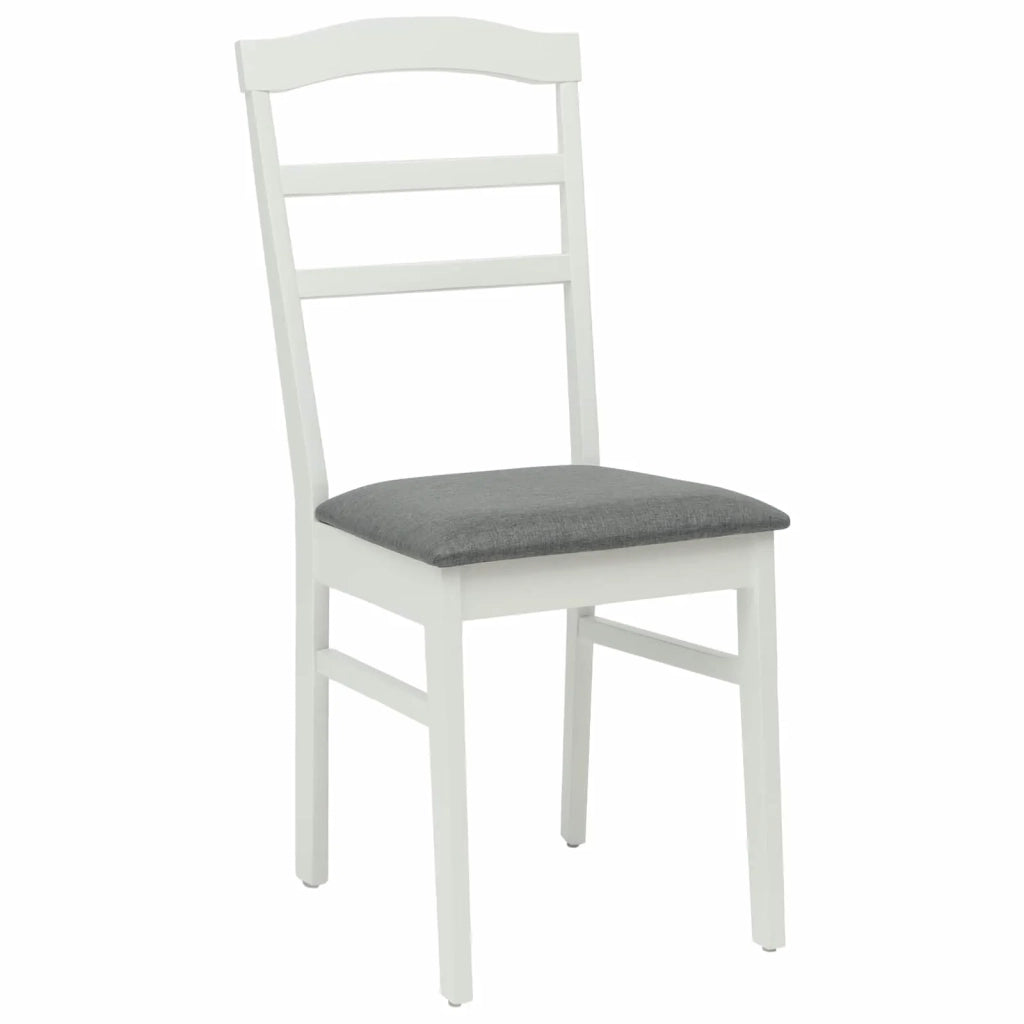 Sedia da pranzo 2 pcs Bianco e Grigio Legno di gomma solido