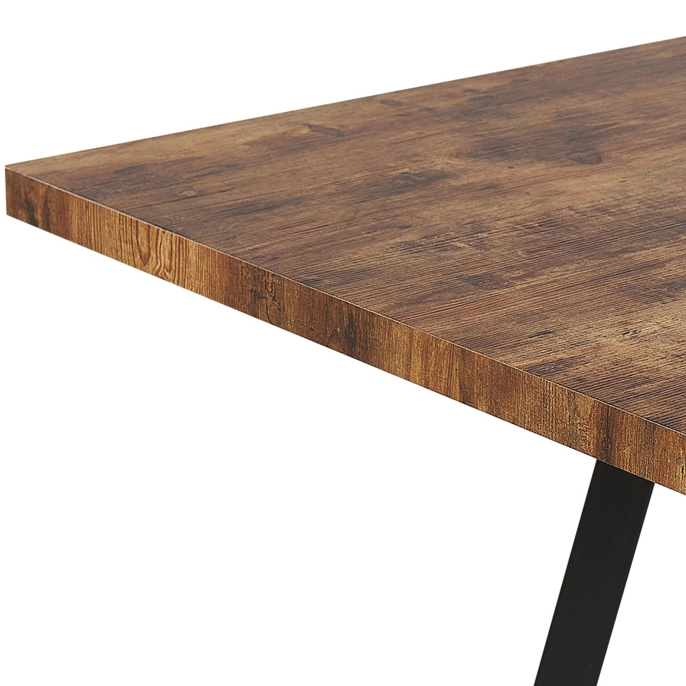 Tavolo da pranzo in legno chiaro colore Nero gambe in metallo MDF allungabile 140/180 x 90 cm tradizionale estensione