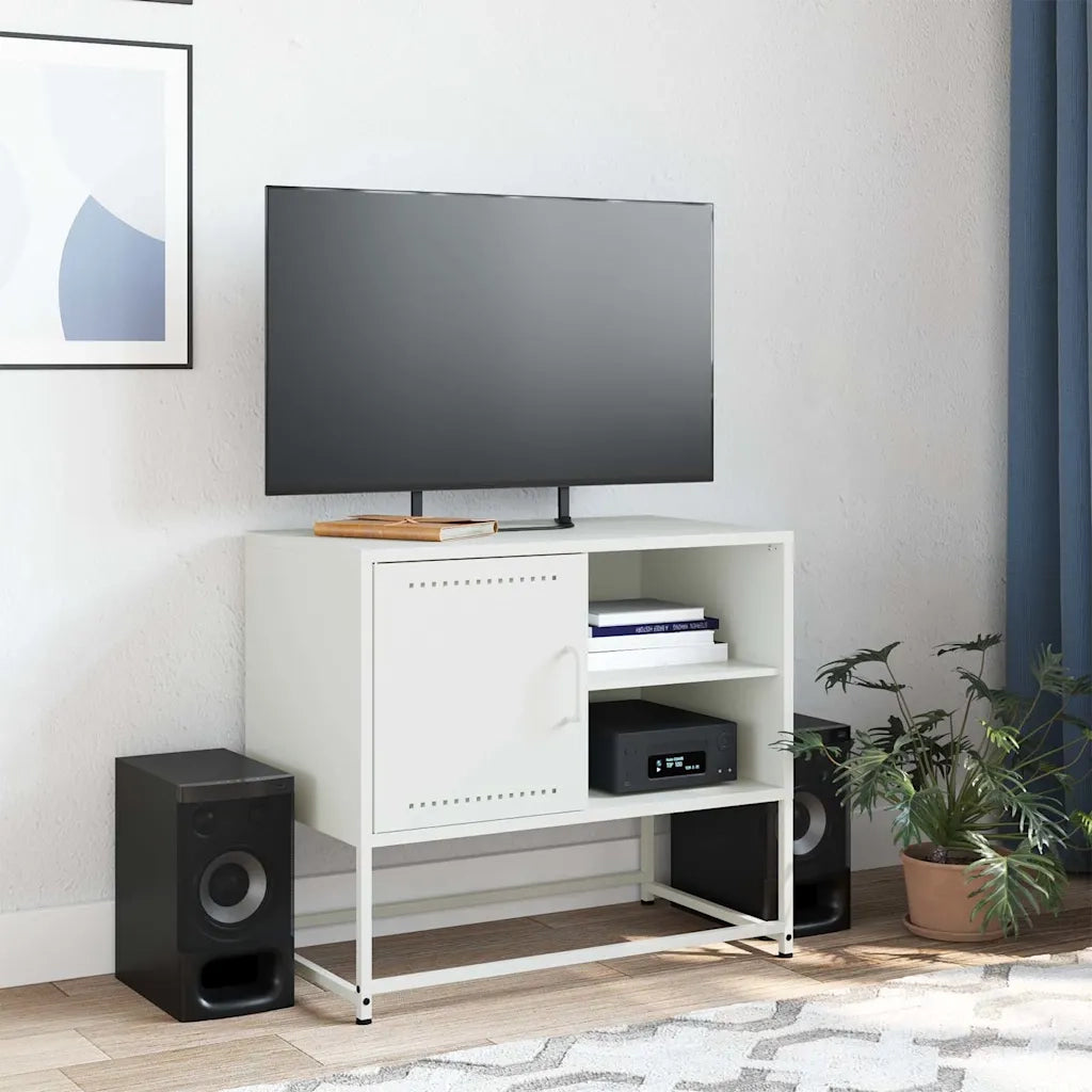 Mobile TV Bianco 68x39x60,5 cm in Acciaio
