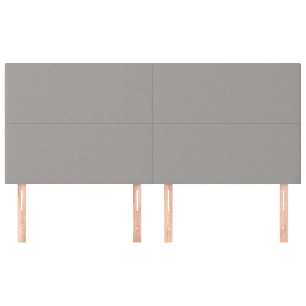 Testiera | Testata Grigio Chiaro 180x5x118/128 cm Tessuto