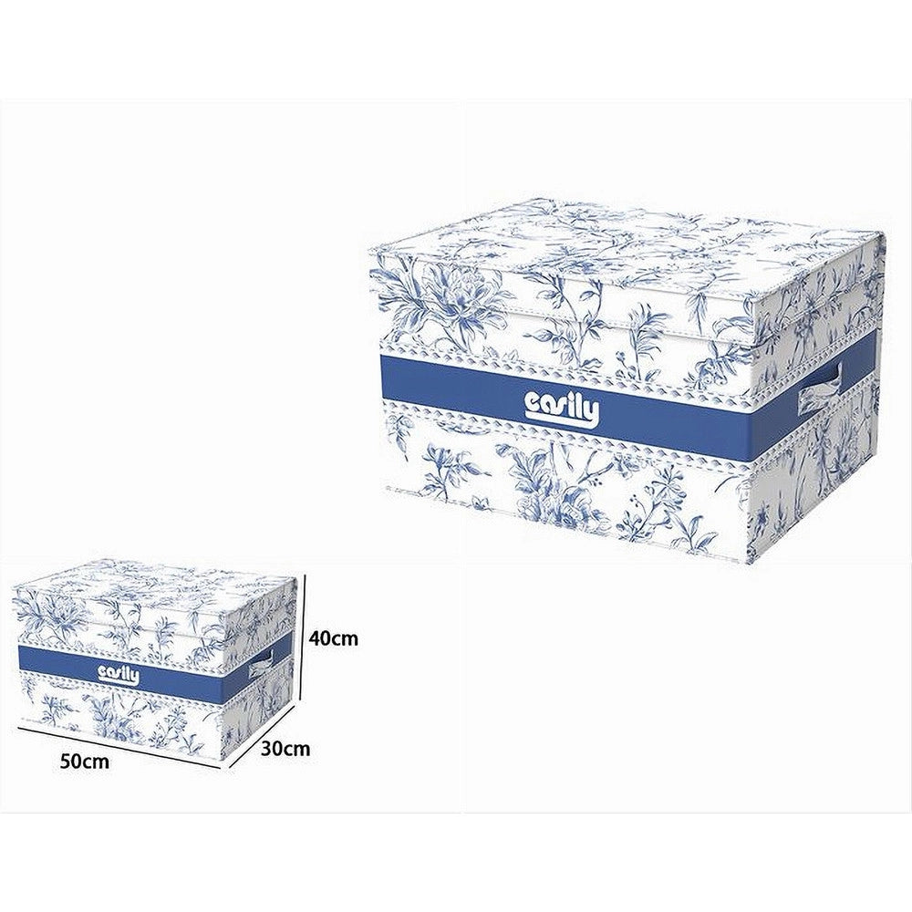 Trade Shop - Box Portatutto Scatola Salvaspazio Contenitore Organizer 50x40x25cm Fantasia 87317 -