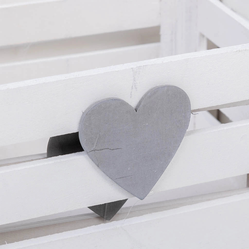 Cassettiera in legno set 2 pezzi bianco 20x13x09, 16x11x08cm