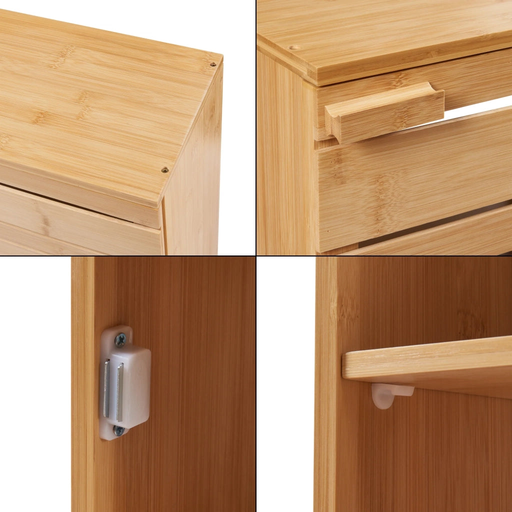 Mobiletto/scaffale da parete per bagno 50 x 33 x 20 cm bambù naturale 03_0008890